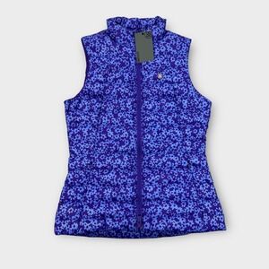 G/FORE Women's Blue Floral Quilted Vest